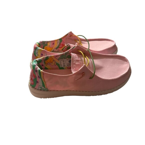 Hey Dude My Little Pony Pink Canvas W/ Floral Print Lining Lightweight Sz 7 - Picture 2 of 7